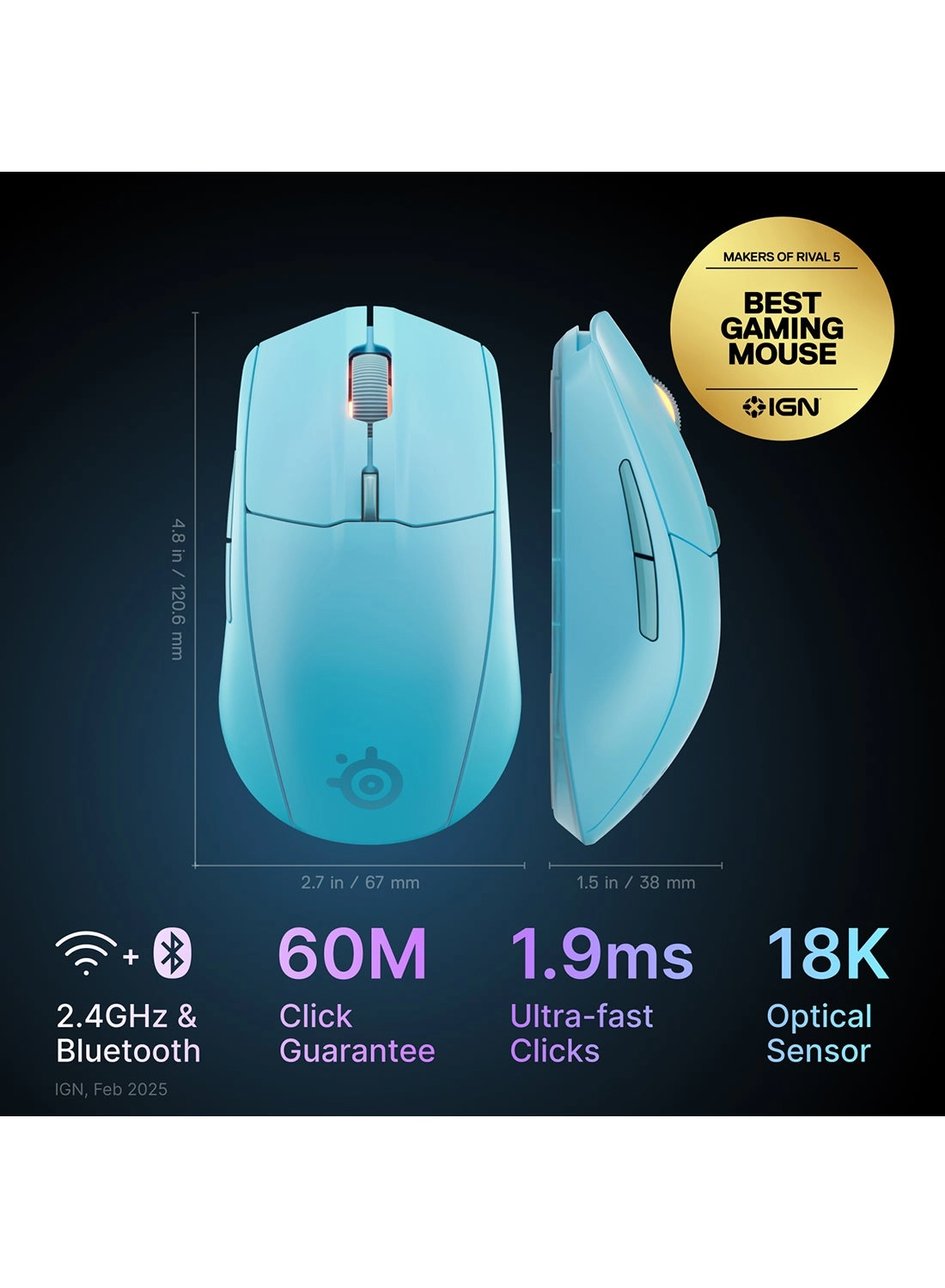 Rival 3 Gen 2 Gaming Mouse - Wireless