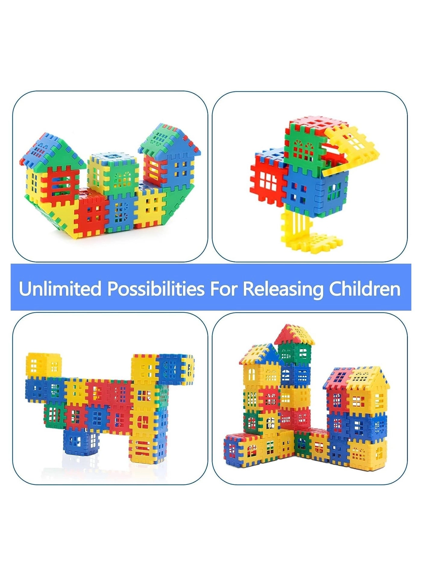 Interlocking Building Blocks - 100 pcs