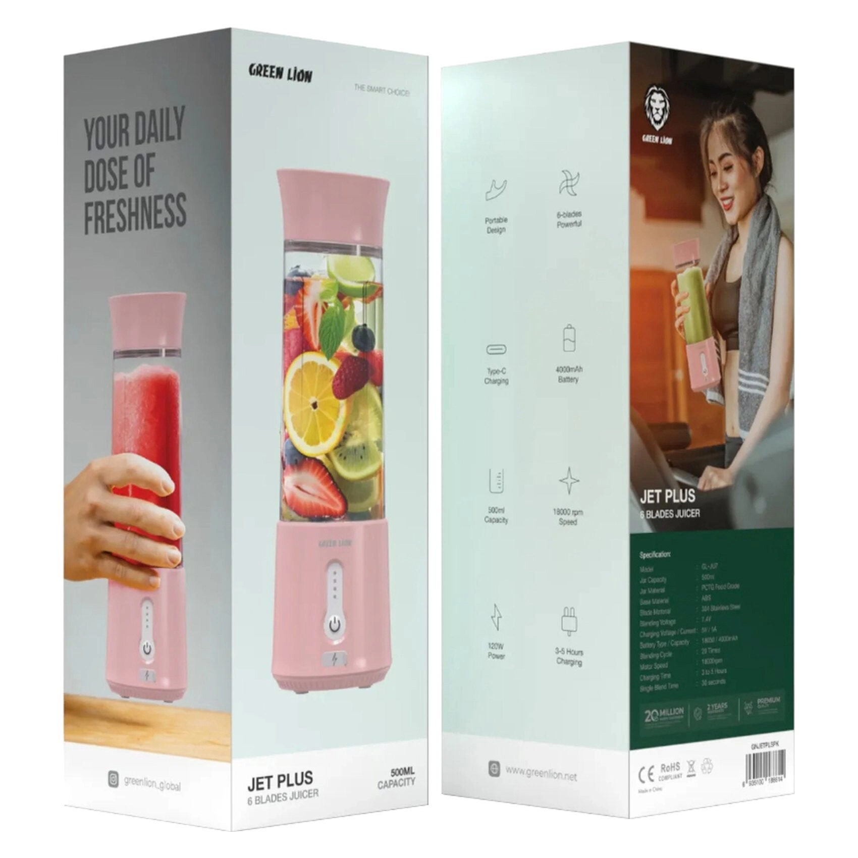 Green Lion Jetplus - 6 Blade Pink