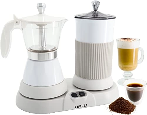 Electric Moka Pot & Milk Frother - 3-Cup 150ml