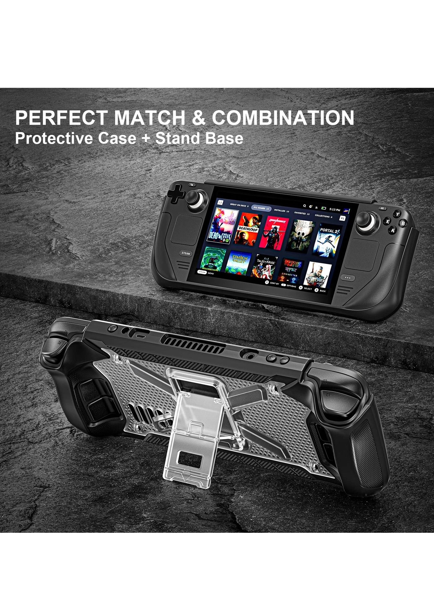 Protective Case for Steam Deck - Kickstand TPU Black