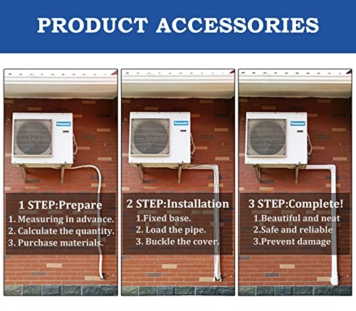 Line Cover Kit - mini split or central AC system ranging from 7000 BTU to 24000 BTU
