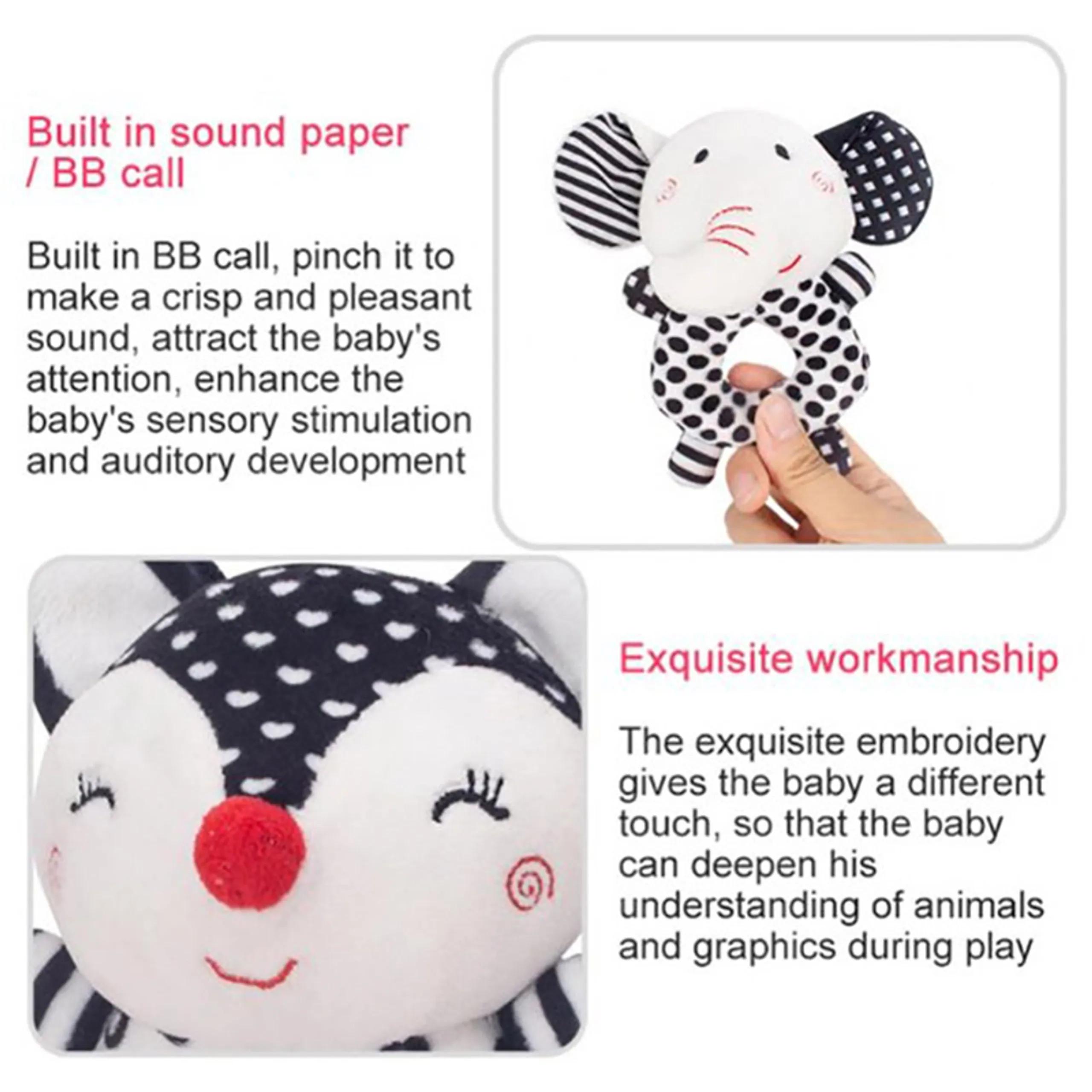 Soft Stuffed Rattle Pacifying Toy - Suitable for 3 months and above Fox