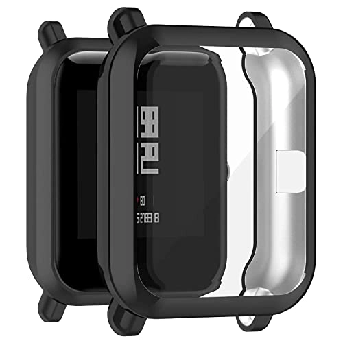 Full Body Case for Amazfit GTS 2 Mini / Bip U / Bip U Pro / BIP Lite / Bip S / Bip S Lite - Shock-Absorbing Flexible Black TPU 1-Pack