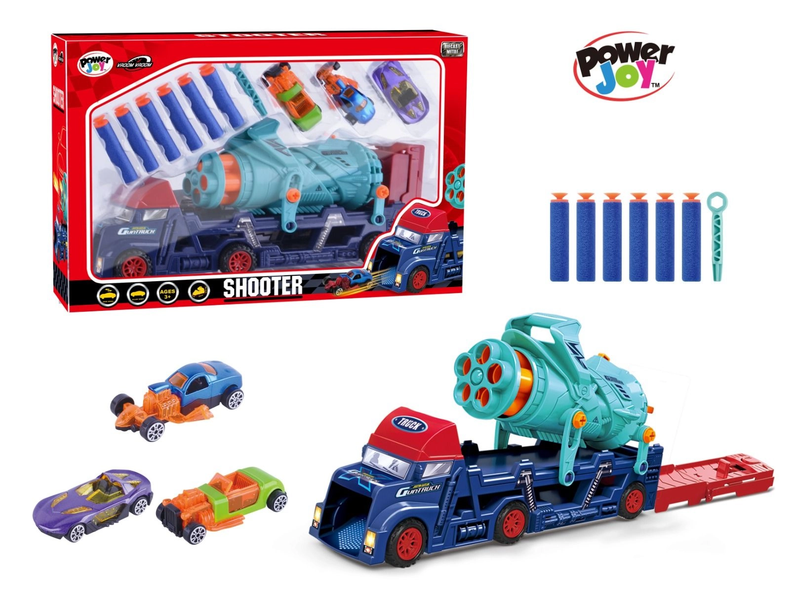 Power Joy V.Vroom Dc Shooter - 3 Pcs