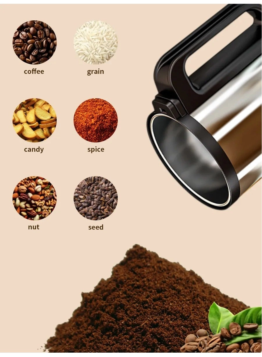 8-Blade Multi-Purpose Electric Coffee Grinder - 300ml Stainless Steel