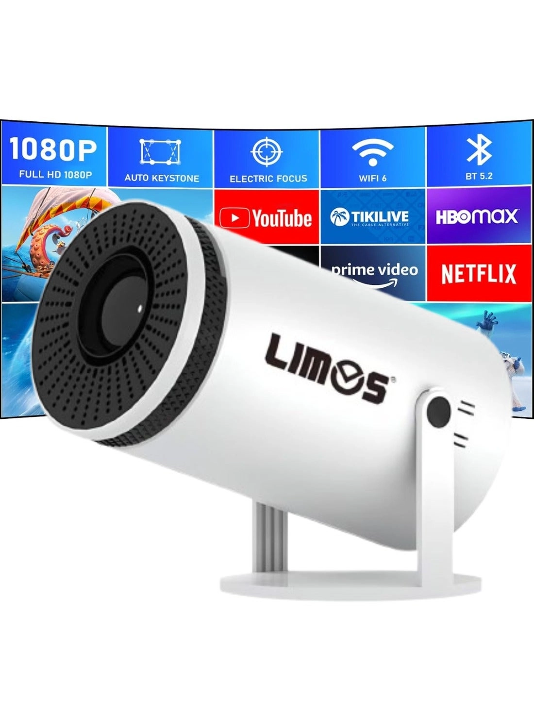 Smart Mini Projector - 5G WiFi 4K Support 360° Premium Sound