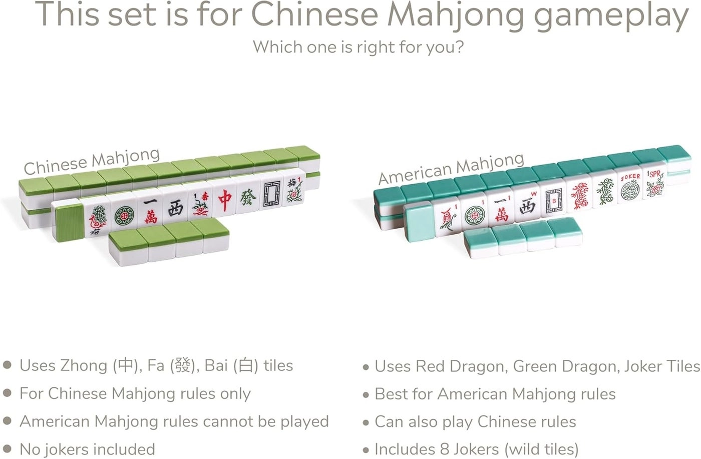 Professional Chinese Mahjong Game Set - Standard Size 146 tiles
