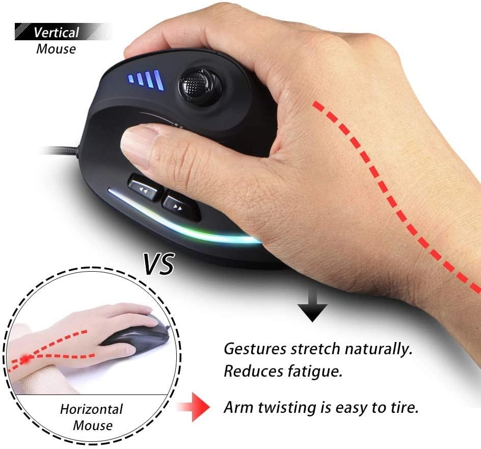 Ergonomic Vertical Mouse - Wired