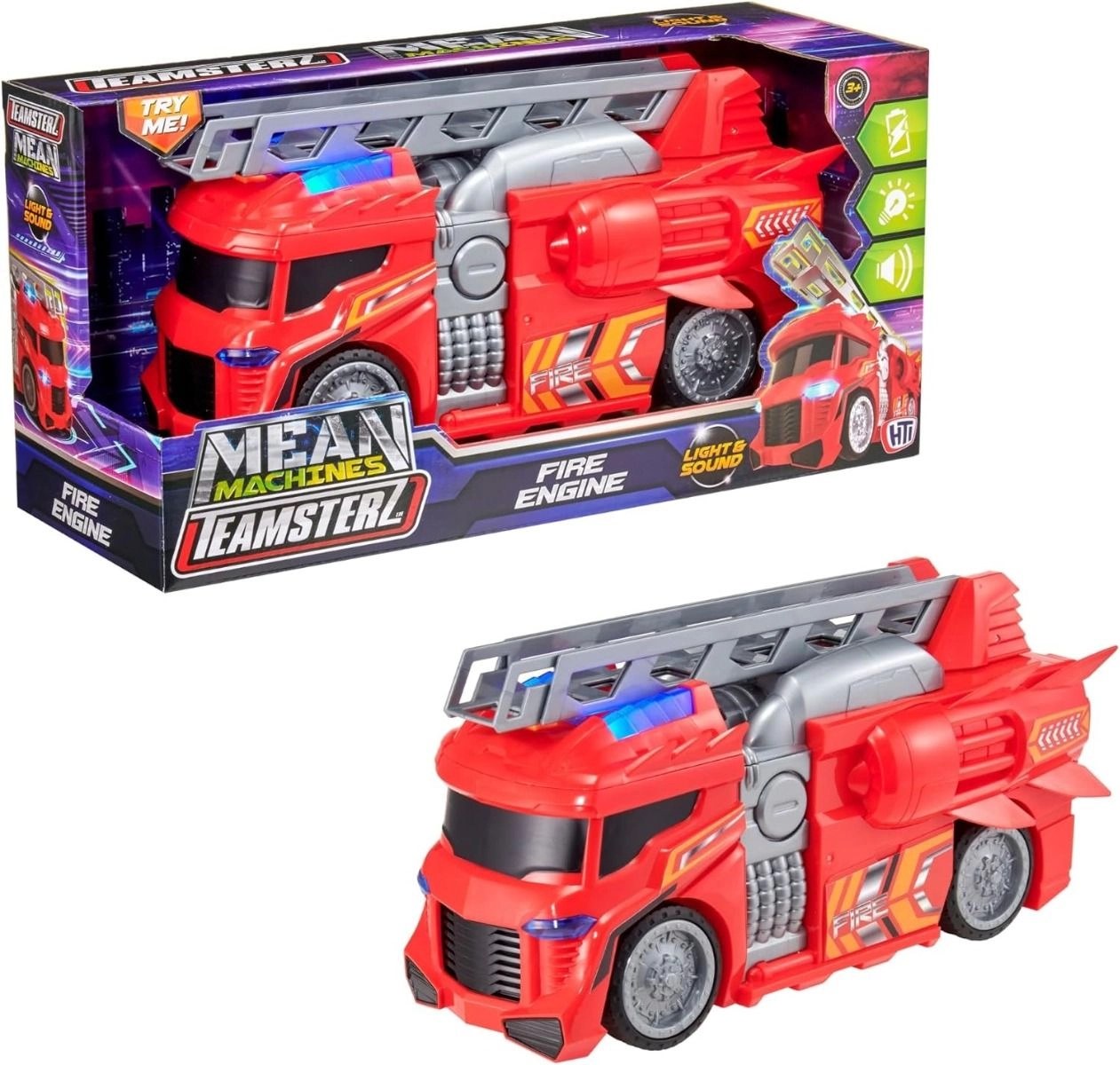 Teamsterz Mean Machines Light And Sound Fire Engine - Red 3+