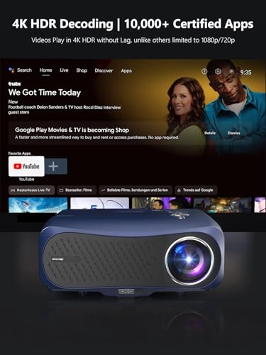 Google TV Projector - 1900 ANSI Lumens 3840 x 2160