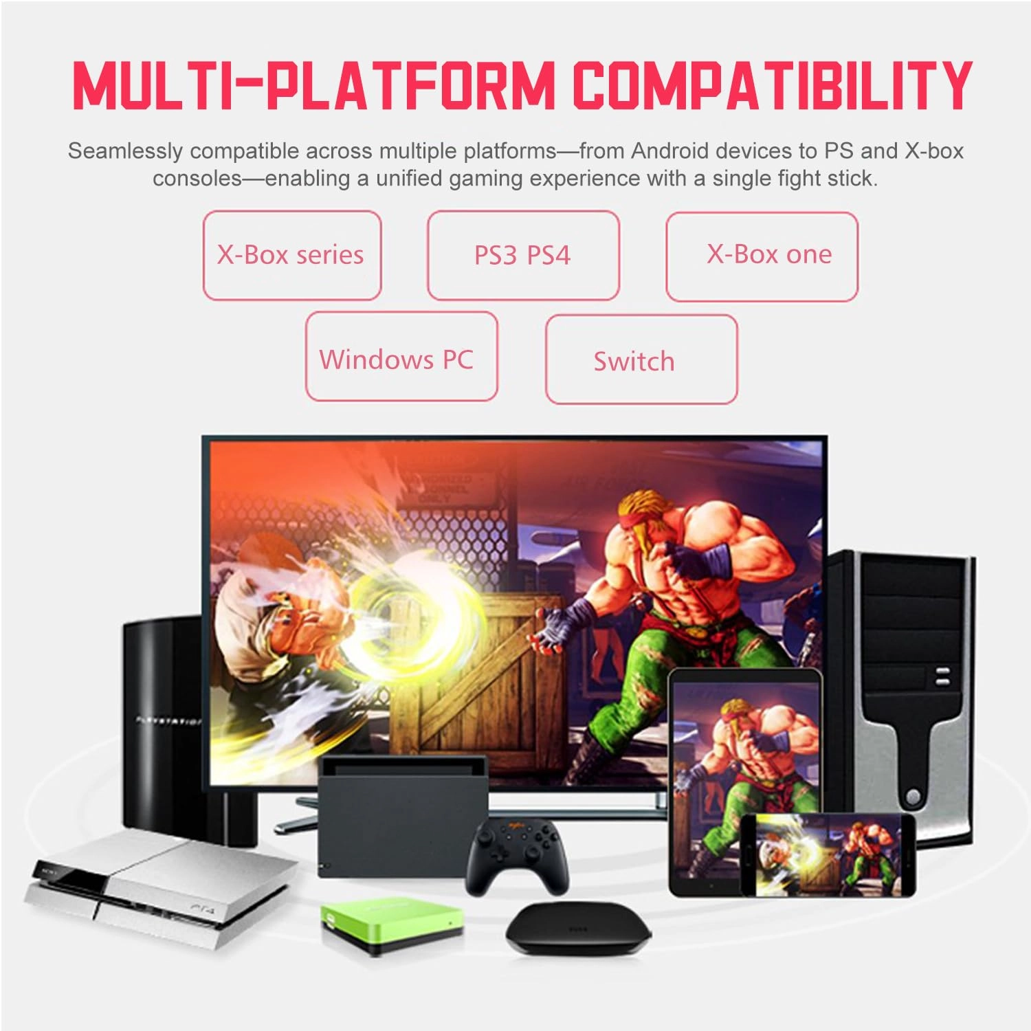 Arcade Joystick Game Controller - Black PC/PS3/PS4/X-ONE