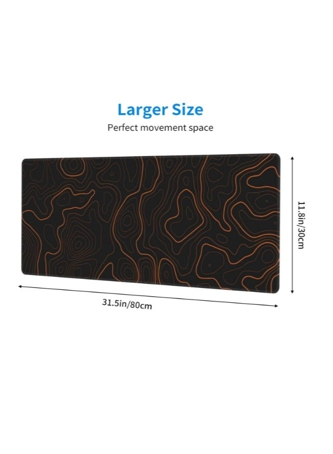 Topographic Cloth Gaming Mouse Pad - 80x30 cm