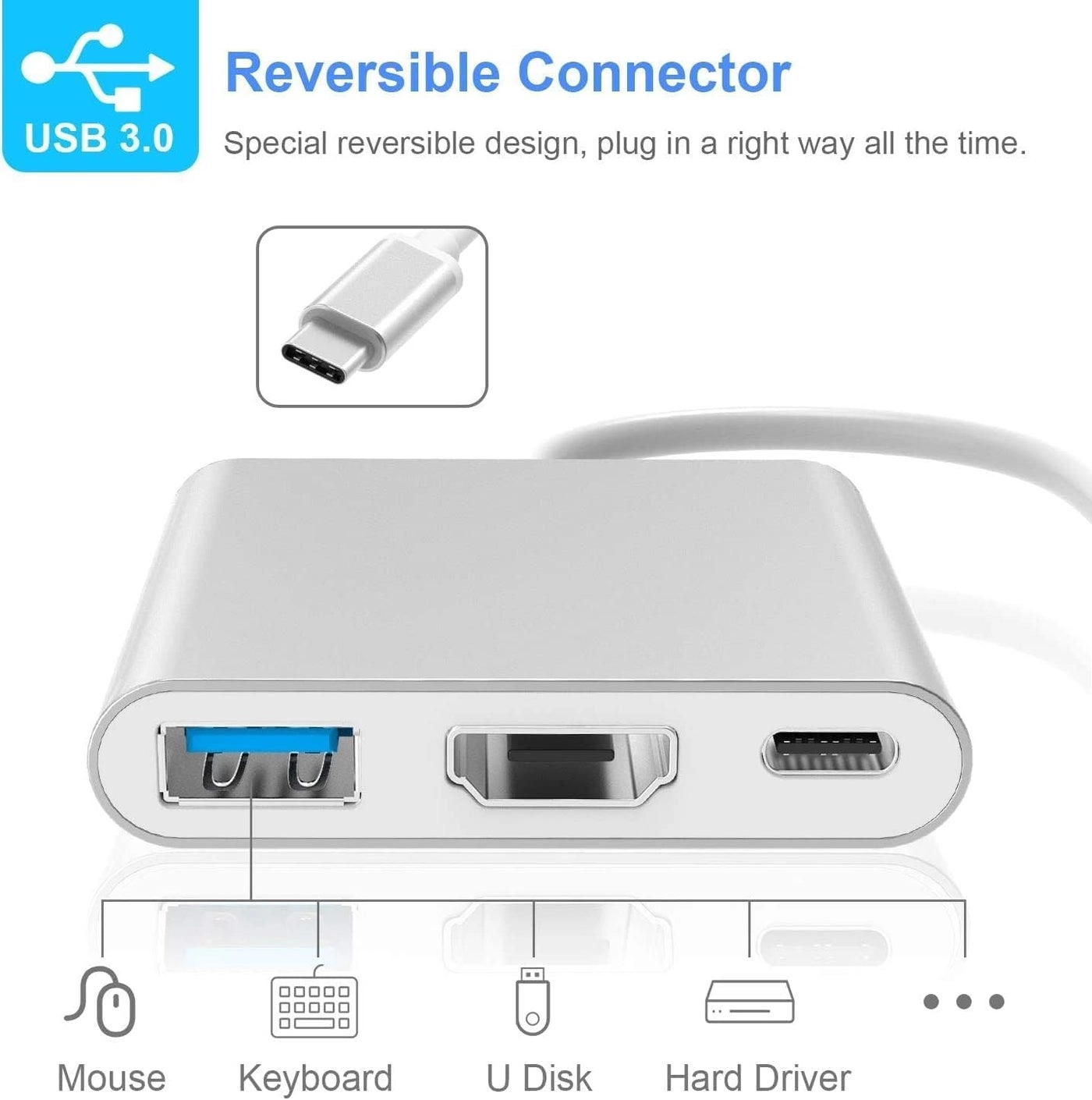 USB C to 3-in-1 HDMI Multiport Adapter