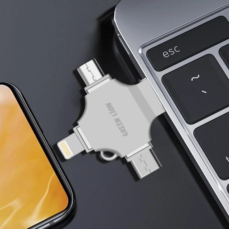 4 in 1 USB Flash Drive - USB-A USB-C micro USB Lightning 256GB