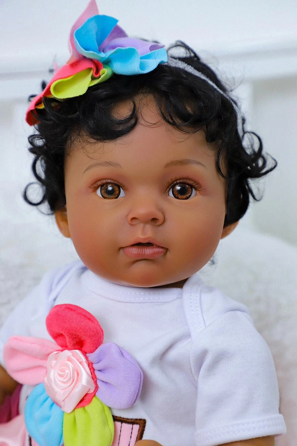 Anna Reborn Baby Doll - 20 inches Vinyl Black girl Ages 3+
