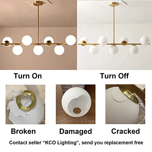 7-Light Glass globe chandelier - 43.3(110cm)