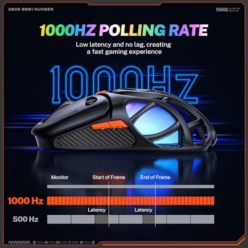 Tri-Mode Wireless Gaming Mouse - 2.4G/Bluetooth/USB-C