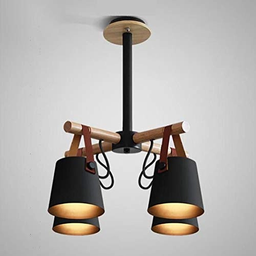 E27 Japanese Style Log Belt Chandelier - 4 head White