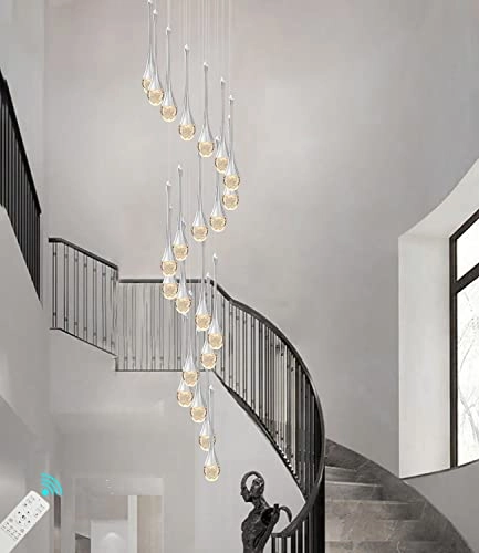 Crystal Column Chandelier - 2700-6000K Dimmable