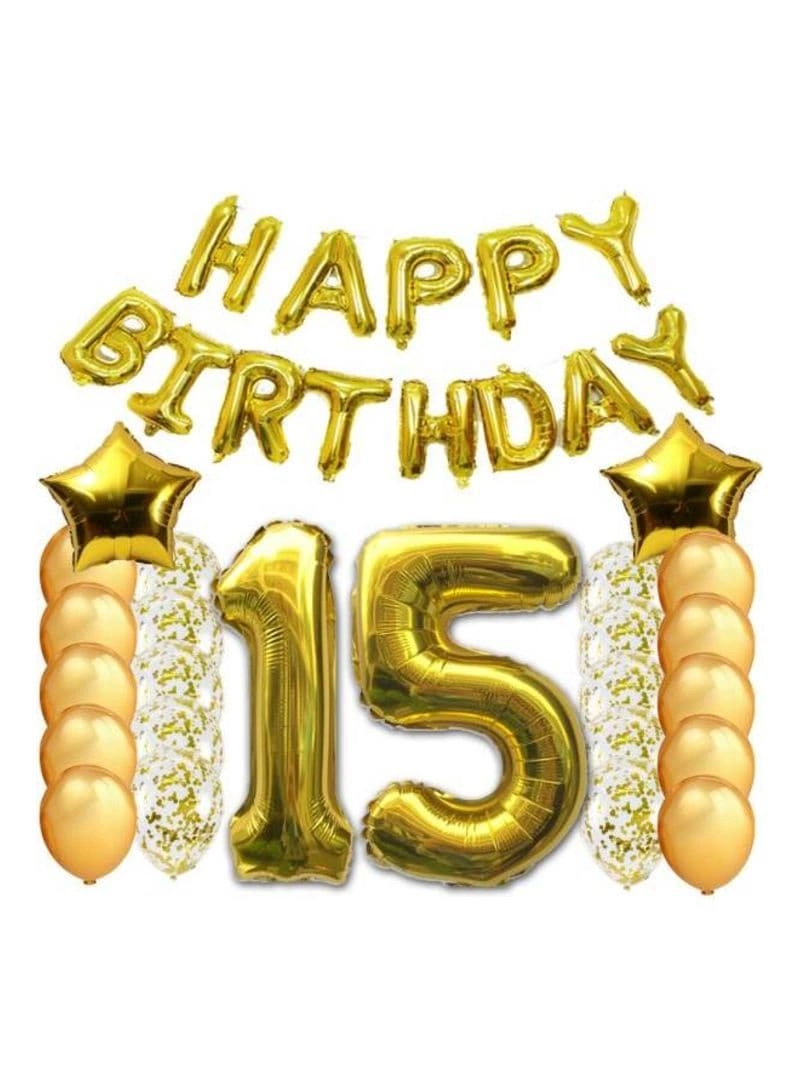 Party Time Trading LLC Happy Birthday Letter Party Balloon Set - 40-Piece