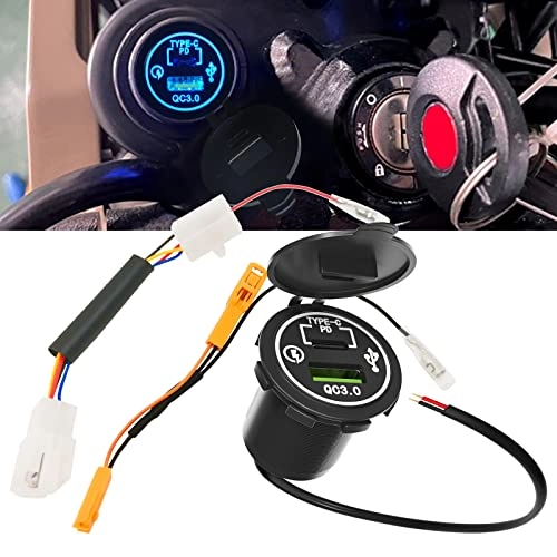 Quick Charge 3.0 Motorcycle Type-c PD Dual USB Charger Kit - 12-24V 5 Amps