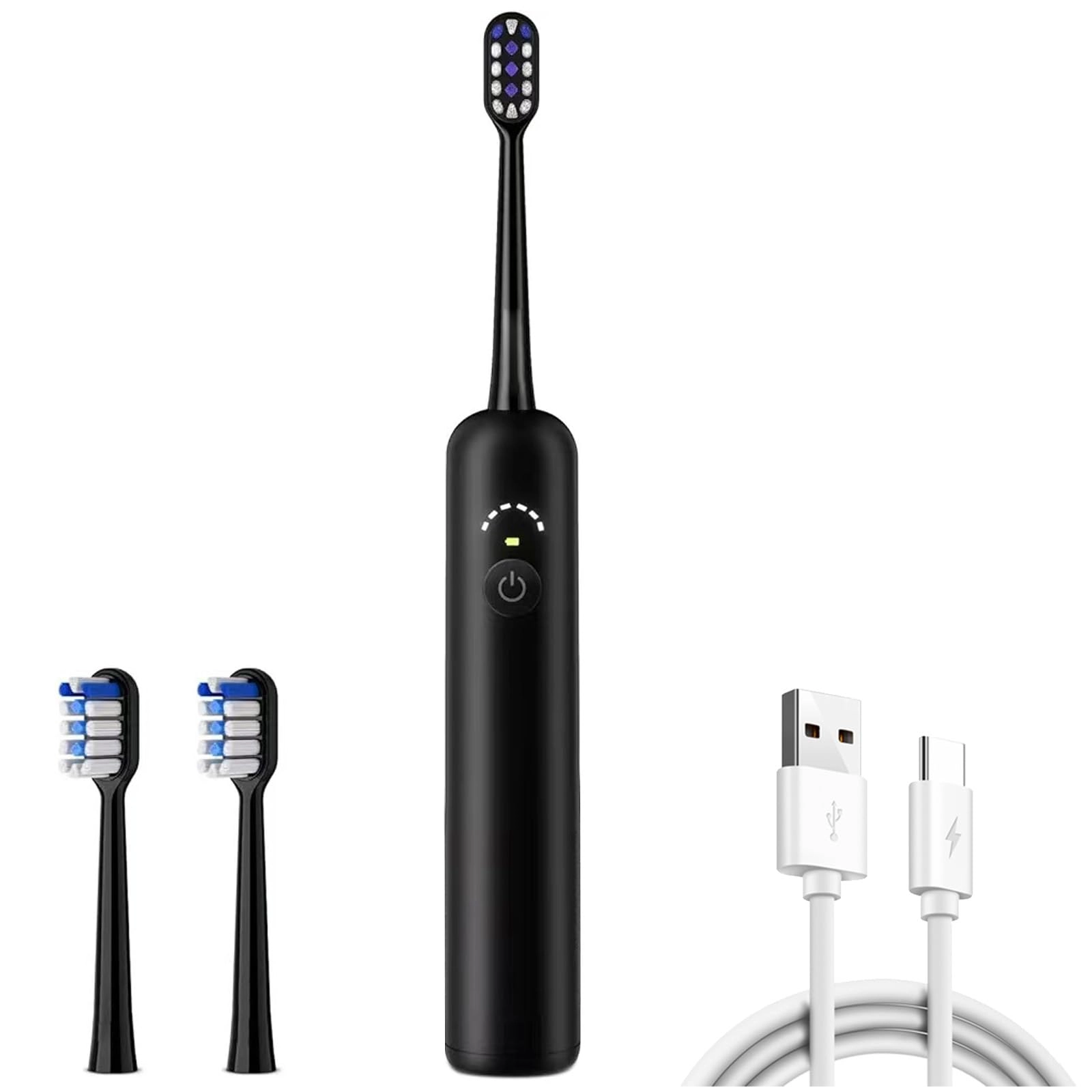 Electric Sonic Toothbrush - 3 Brush Heads 6 Modes 40000 VPM