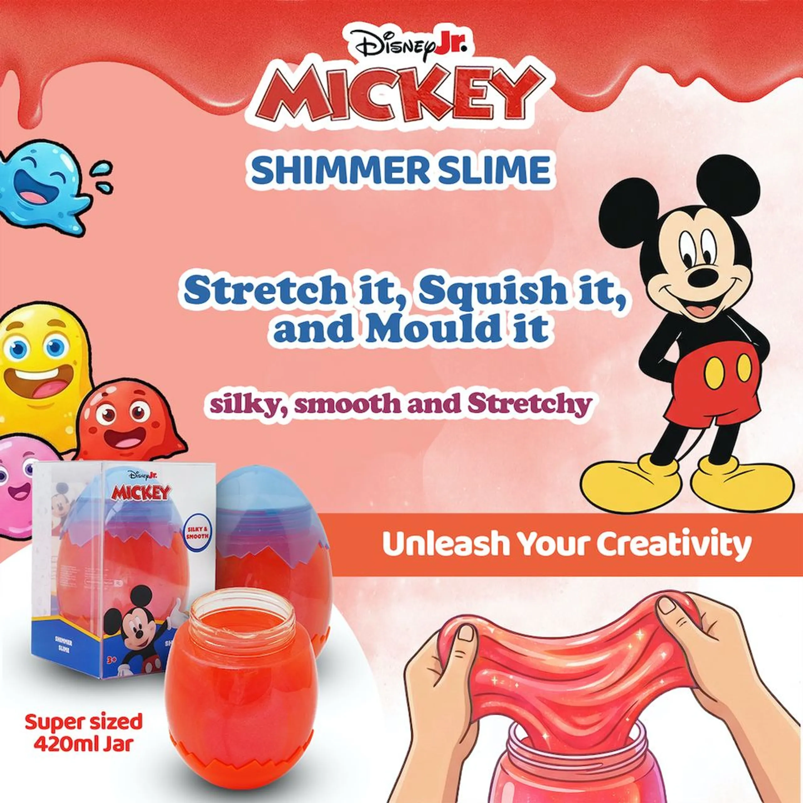 Mickey Shimmer Slime - 420 ml Red