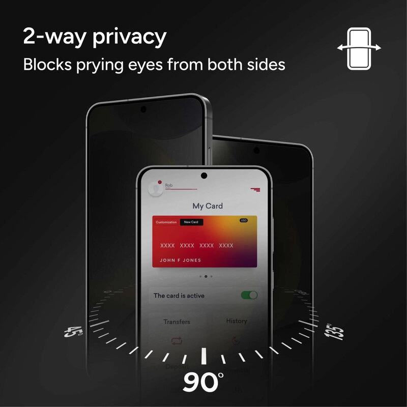 Privacy Clear Tempered Glass Screen Protector for Samsung Galaxy S26