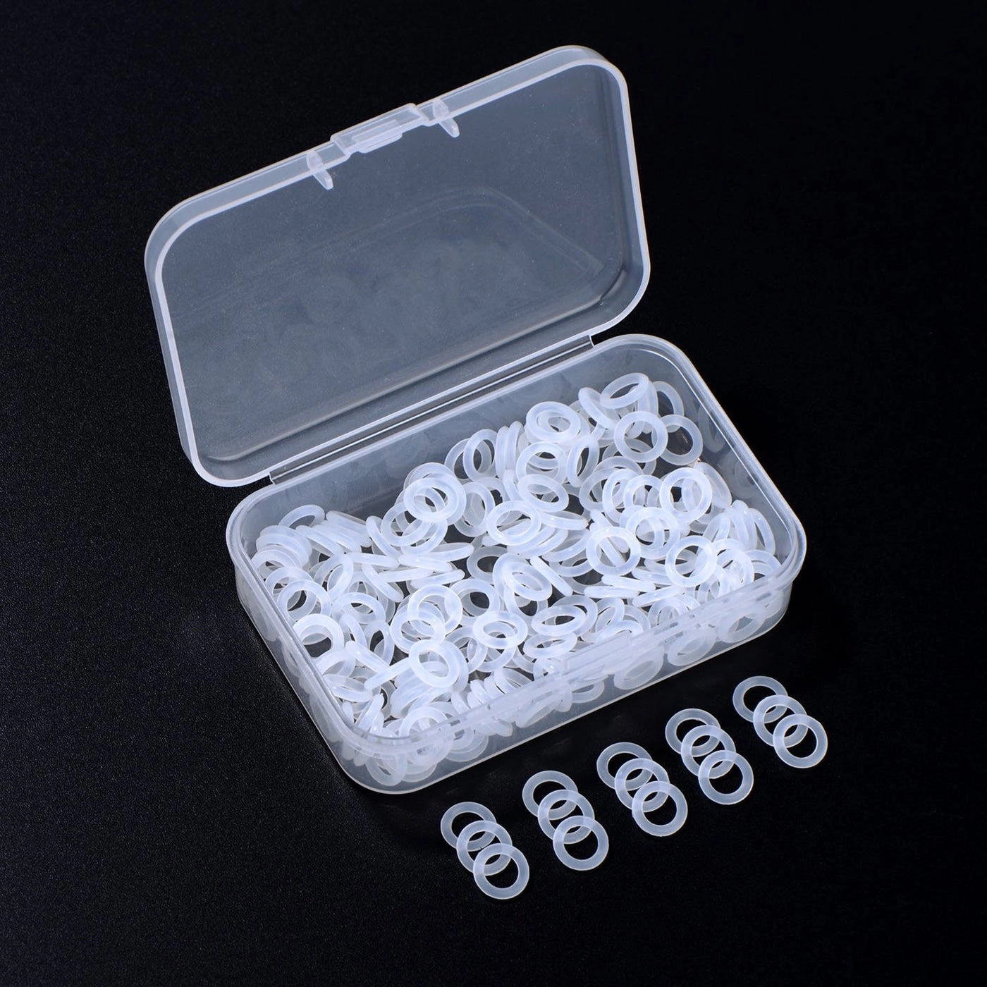 O Ring Keyboard Dampeners - 200 Pieces Silicone Plastic Storage Box