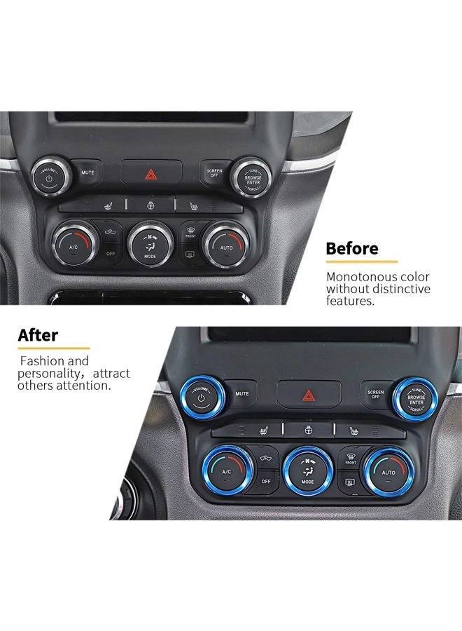 Center Console Knob Cover - Aluminum 5pcs Red 2018-2025+