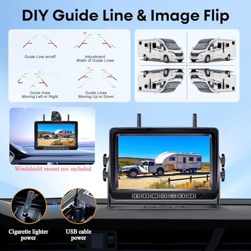 Dual RV Wireless Backup Camera - Night vision Wireless 1080P