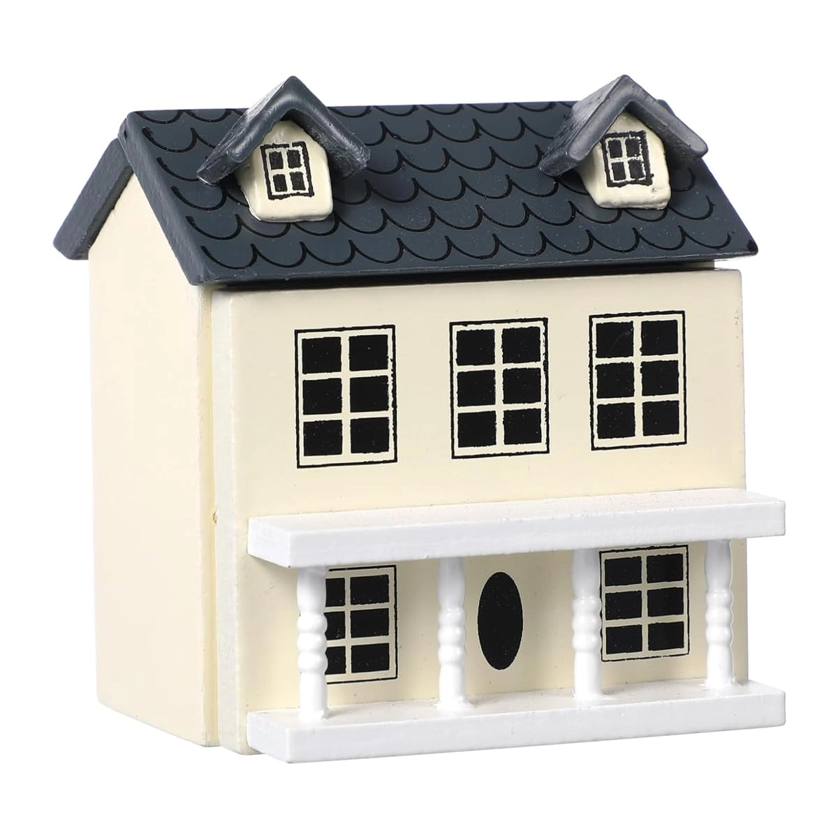 FONGKNOX Miniature Wooden House - beige 7 x 6.5 x 6.1 cm