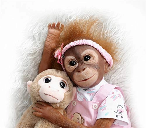 Reborn Monkey Doll - 21 inches (52cm) Silicone Vinyl Brown Ages 3+