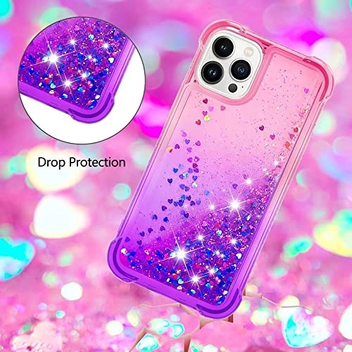 Glitter Moving Quicksand Flowing Cover TPU Silicone Bumper for iPhone 14 Pro