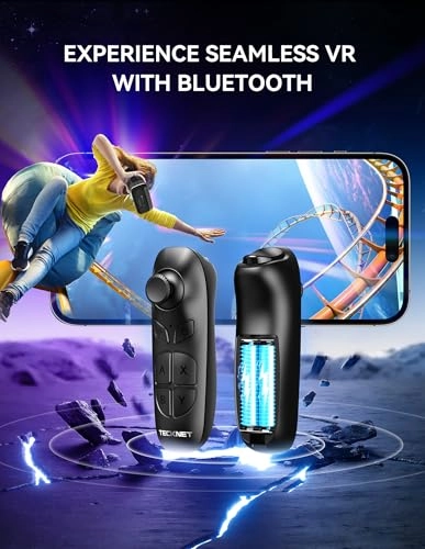 VR Headset - 110°FOV Anti-Blue Light Lenses + Controller - Bluetooth