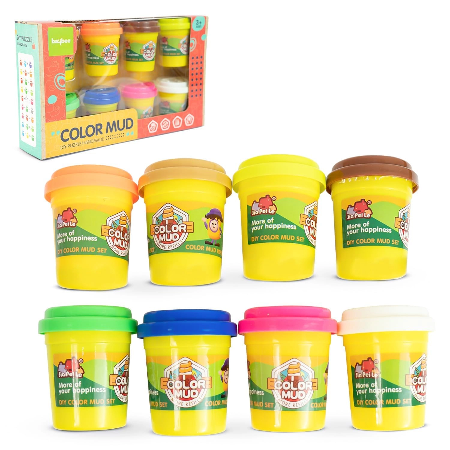 BAYBEE Color Dough - 3+ years 2 pcs 8 colors