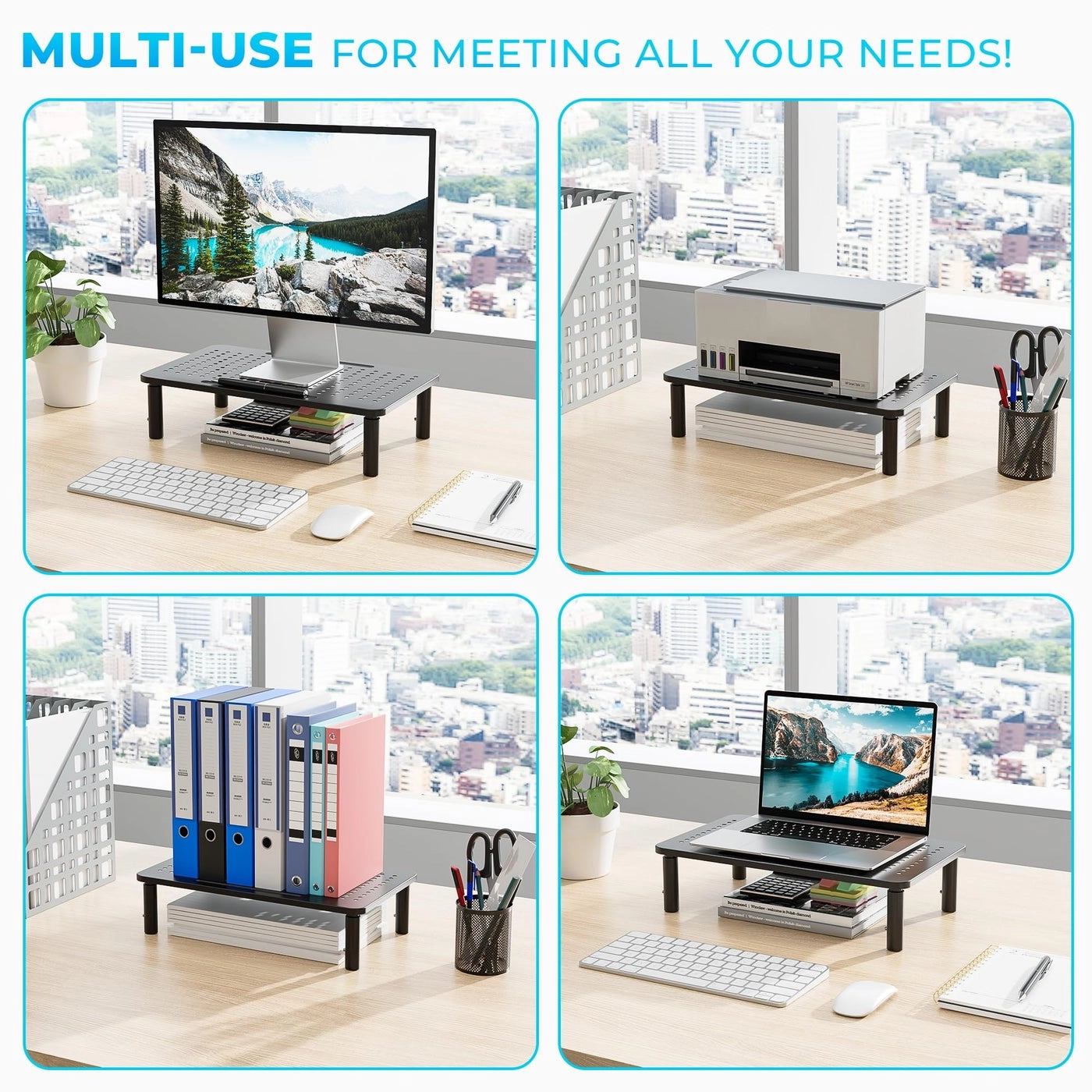 Monitor Stand Riser - 2 Pack 3 Height Adjustable 44LBS20KG