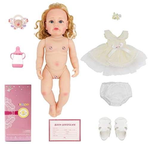Reborn Baby Doll - 22 Inch Silicone Blonde Ages 3+ Gift Set