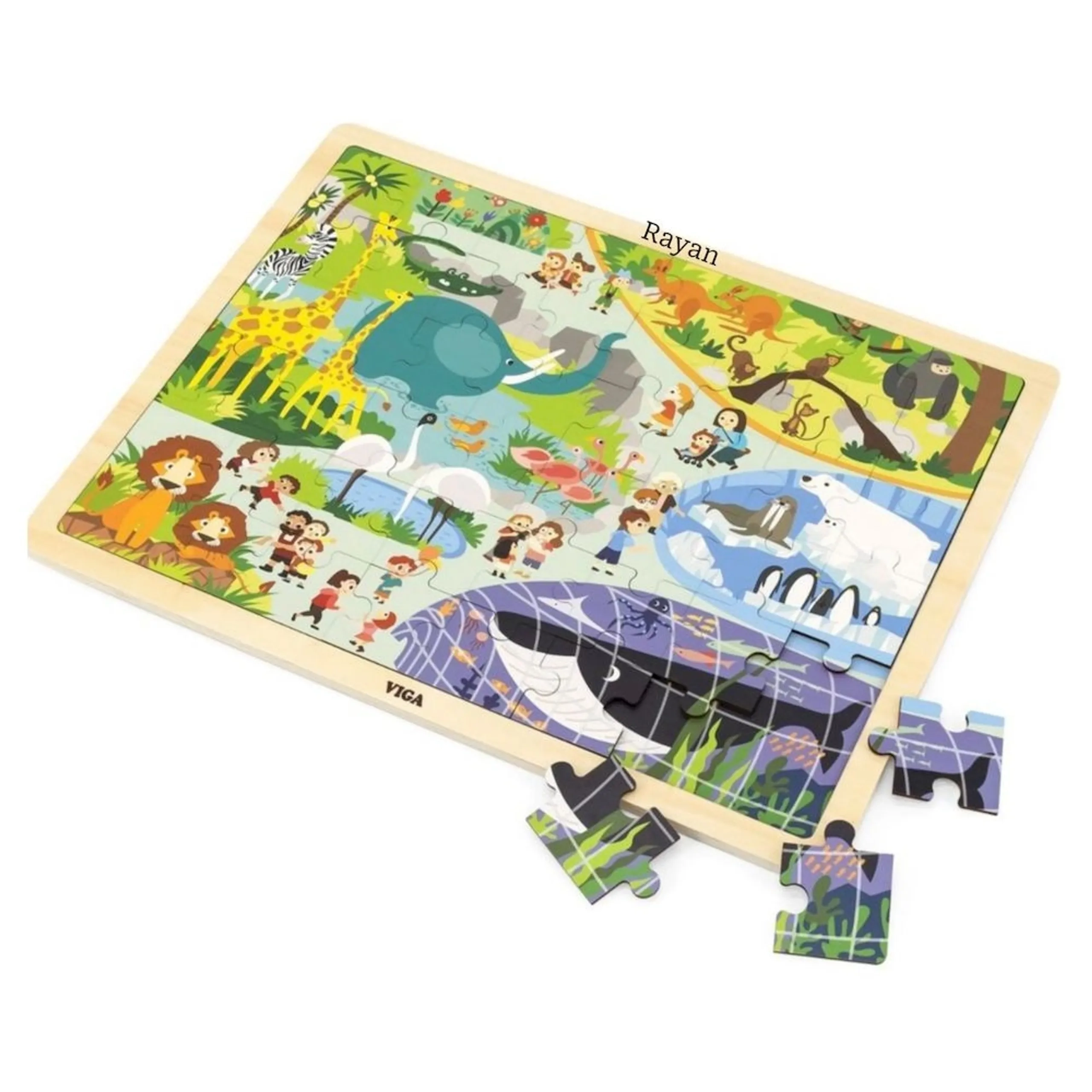 VIGA Zoo Wooden Puzzle (SW-44587) - 48 pcs