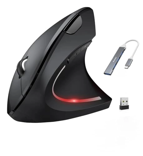 Vertical Ergonomic Optical Mouse - Bluetooth Wi-Fi