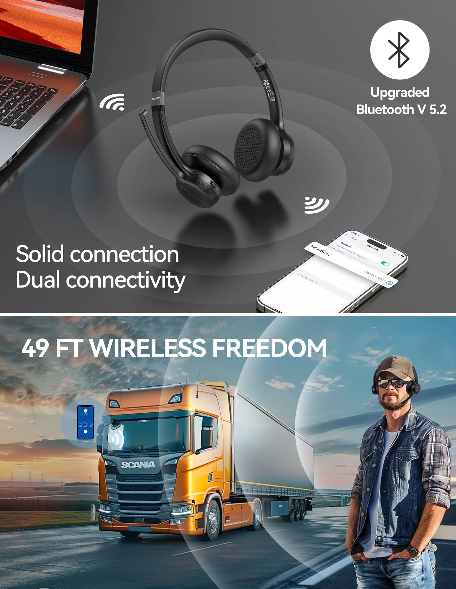 TK-HS012 Wireless Headset