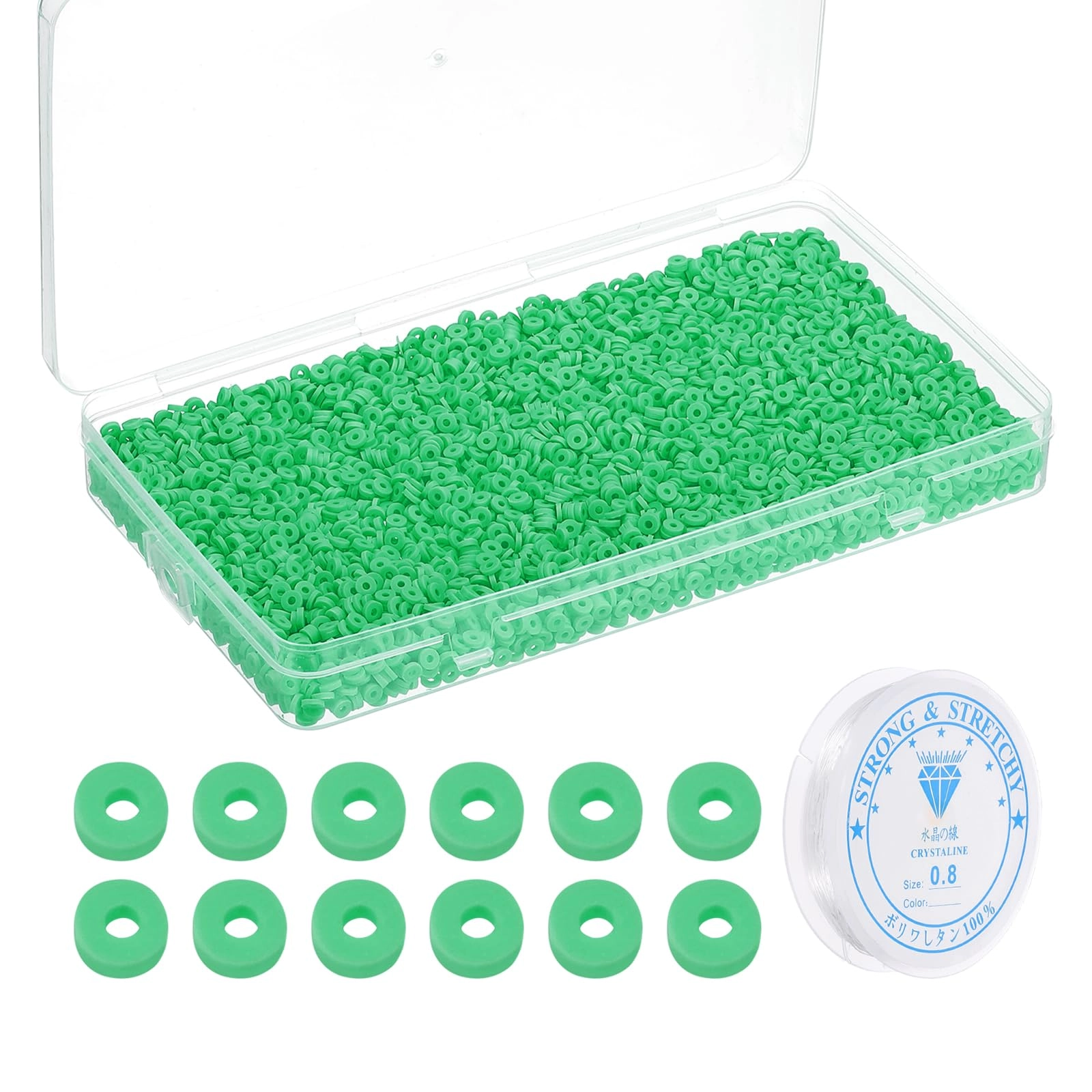 PATIKIL Clay Beads Bracelet Making Kit - 4000 Pcs 4mm Green