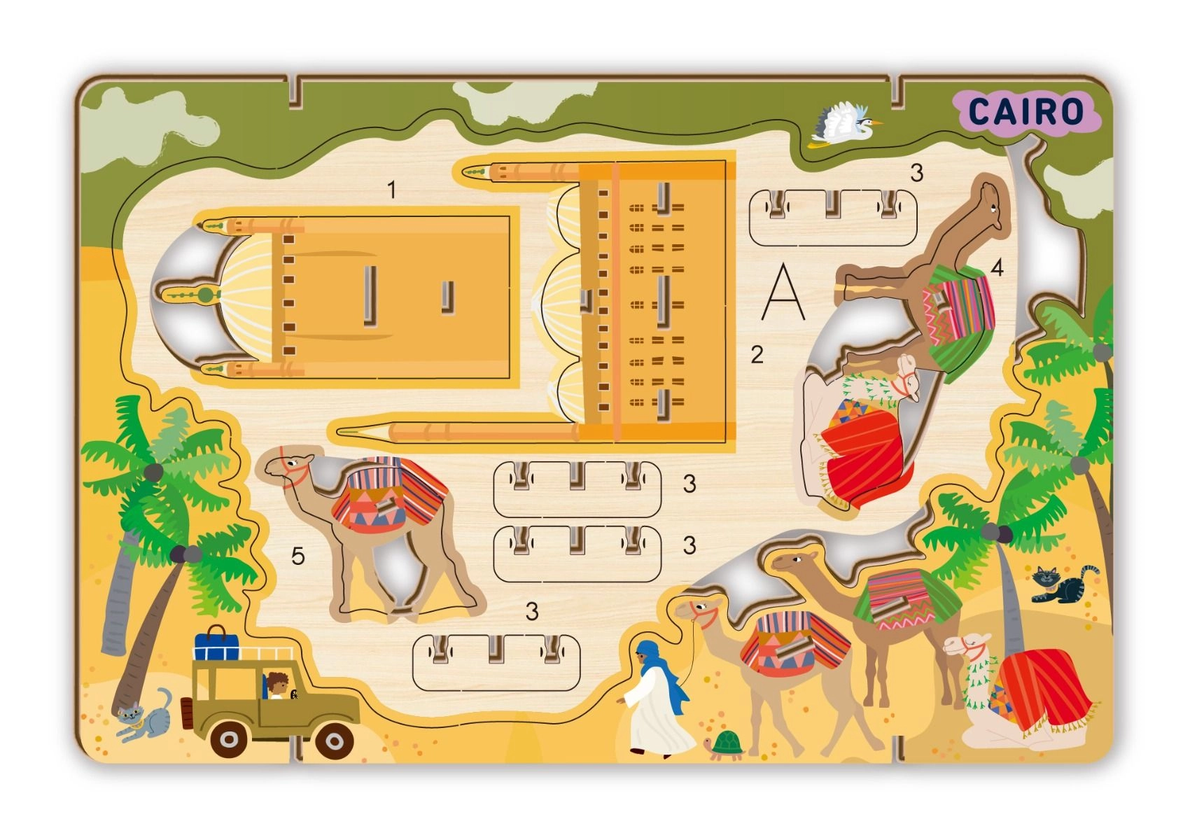 Lets Travel Together 3D Cityscape - Cairo Wooden