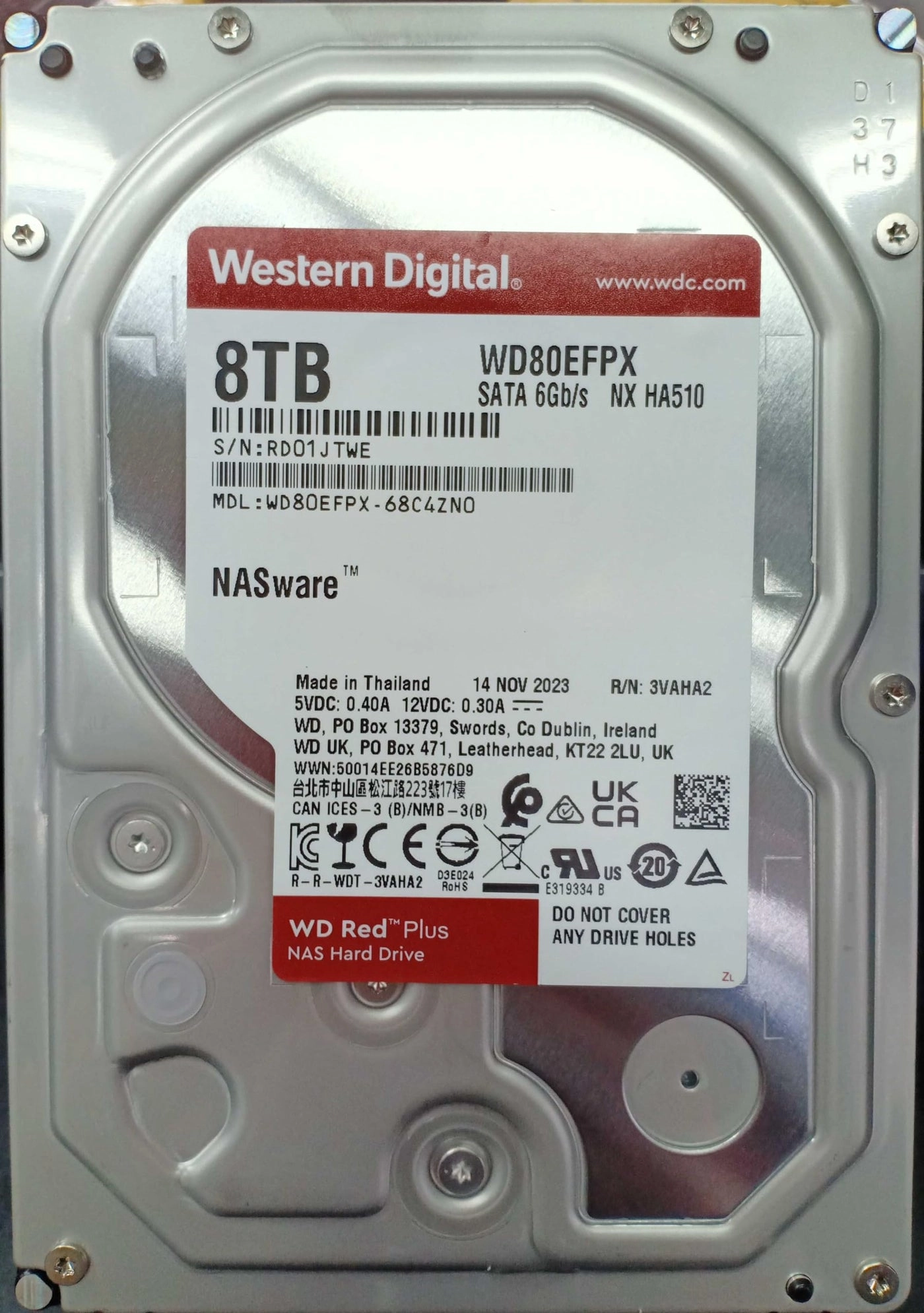 WD Red Plus 3.5" 7200rpm 256MB SATA 6Gb/s (WD80EFBX) - 8TB
