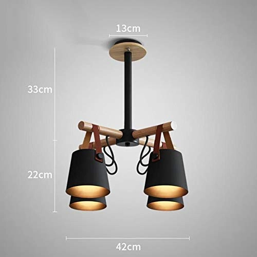 E27 Japanese Style Log Belt Chandelier - 4 head White