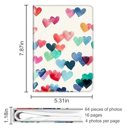 3.5x4.5" 64 Pockets Leather Photo Album