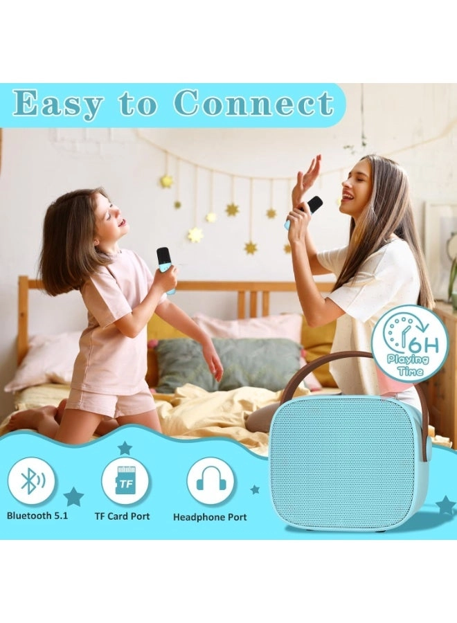 Portable Karaoke Machine - Wireless Microphone Rechargeable Bluetooth Speaker LED Lights