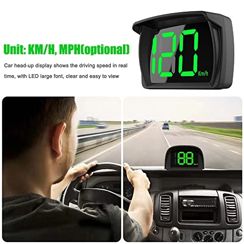 Car HUD Headup Display - KM/H MPH GPS + Car Charge Adapter
