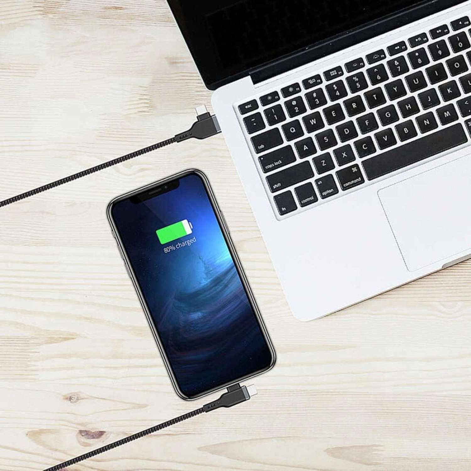 Platinum 2 in 1 Cable USB-C to USB-A 1.2m